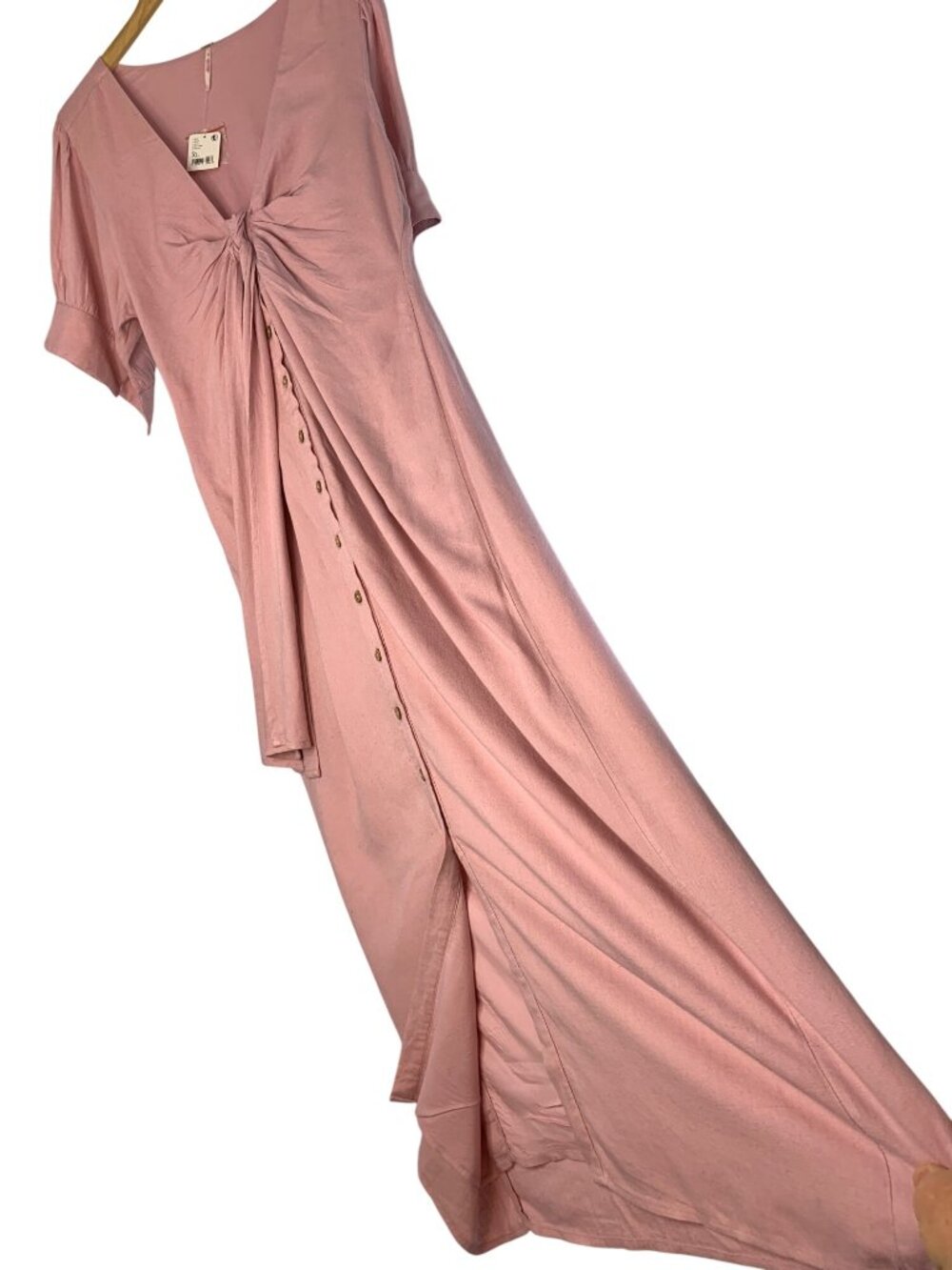 NWT Free People Mauve Free-est Midi Dress XL Tie Front Button Down - Picture 3 of 11